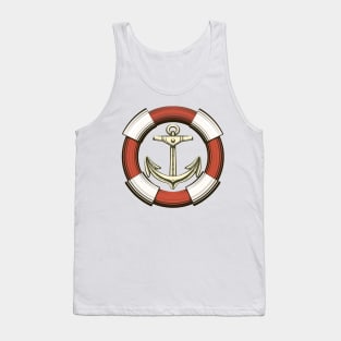 Anchor and Lifebuoy in retro style. Tank Top